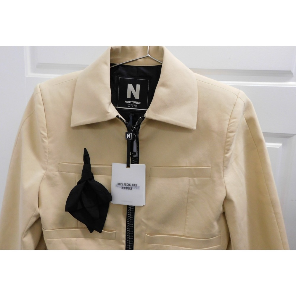 Nocturne Beige Zip Short Jacket sz XS $229rt NWT - Picture 2 of 7